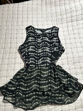 Simply Vera Vera Wang Black and White Tie-Dye Top